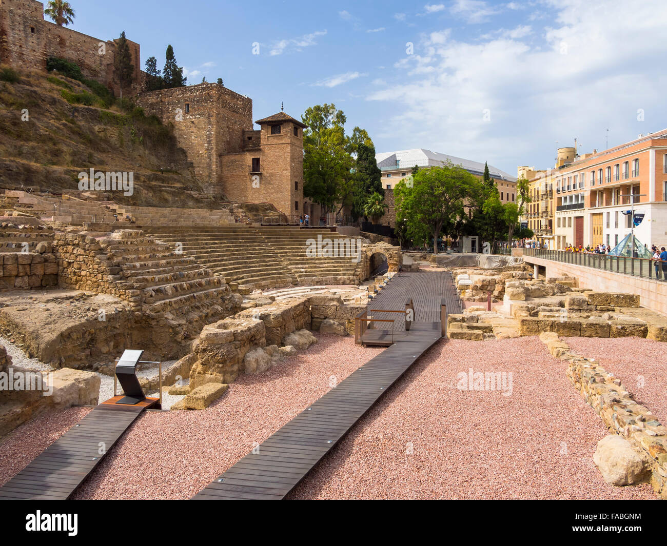 Teatro romano, Málaga, provincia di Malaga, Andalusia, Spagna Foto Stock