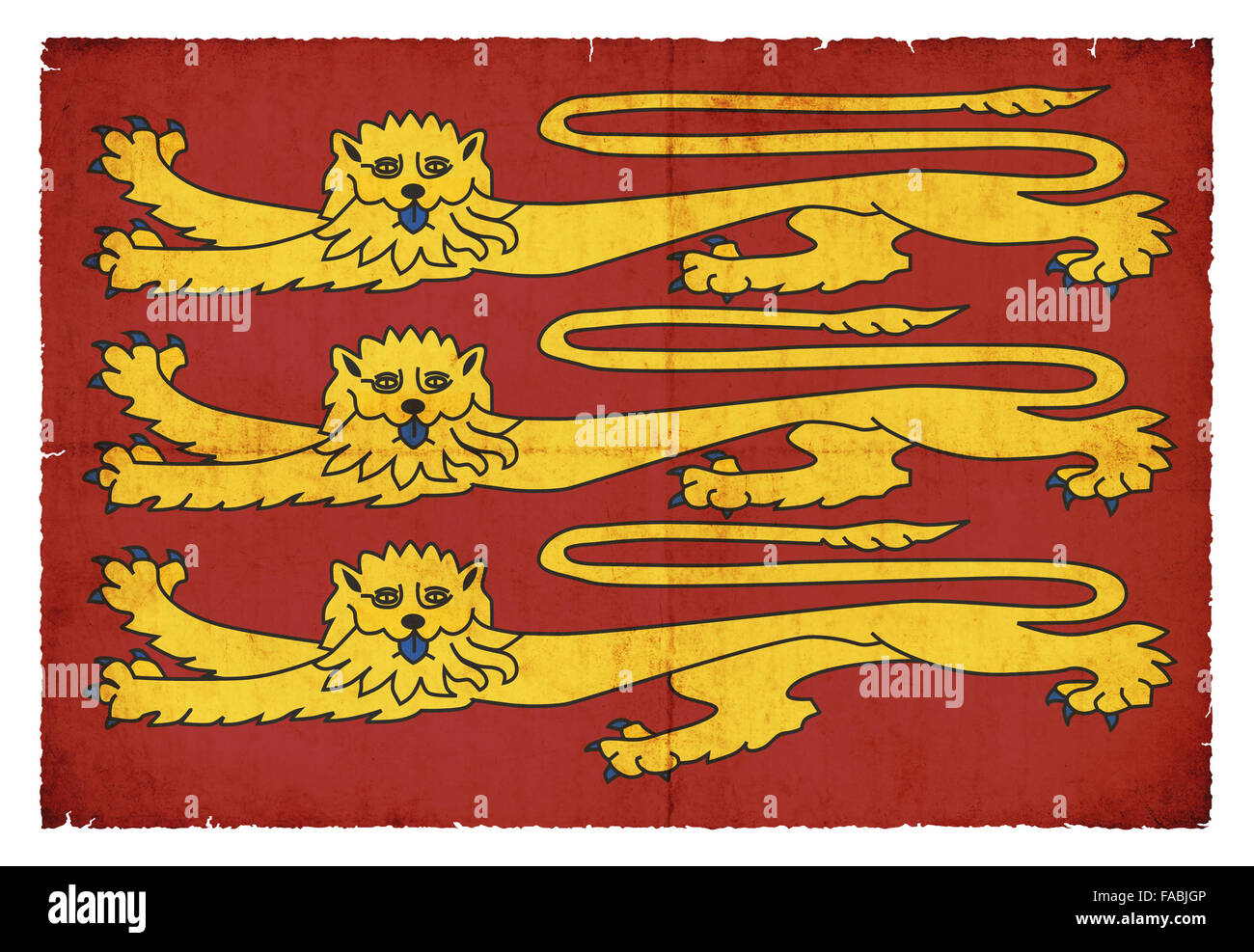 Storico Royal Banner del re Richard I (Inghilterra) creato in stile grunge Foto Stock