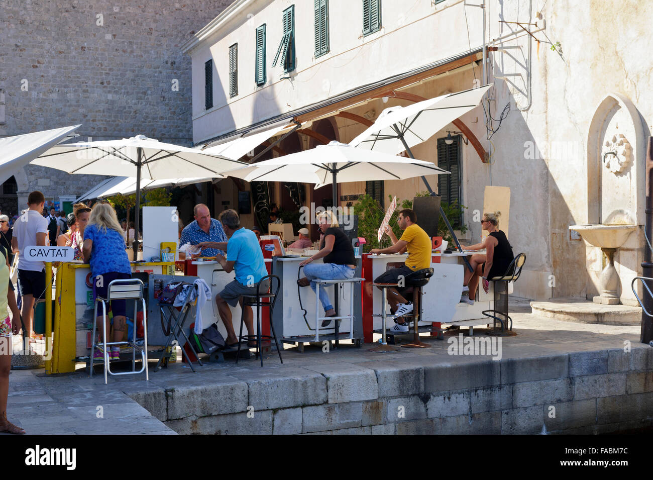 Tour Operator escursioni in vendita i biglietti per i turisti a Dubrovnik, Croazia. Foto Stock