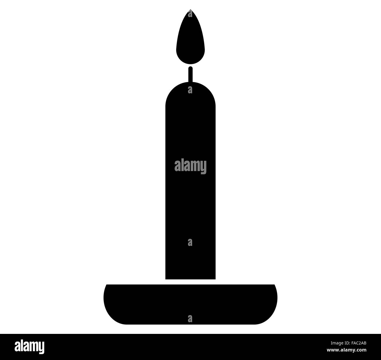 Candela su sfondo bianco Foto Stock