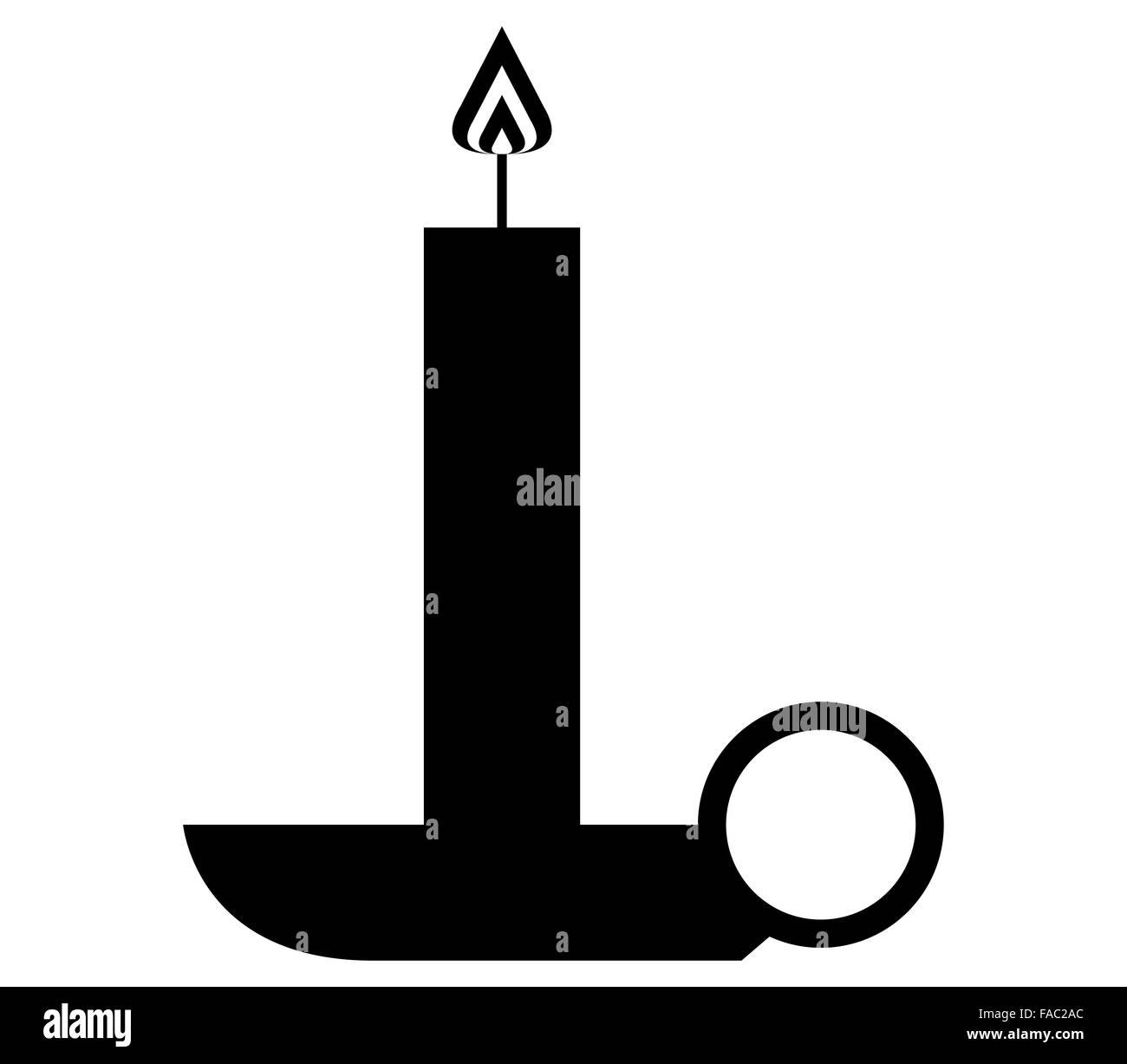 Candela su sfondo bianco Foto Stock