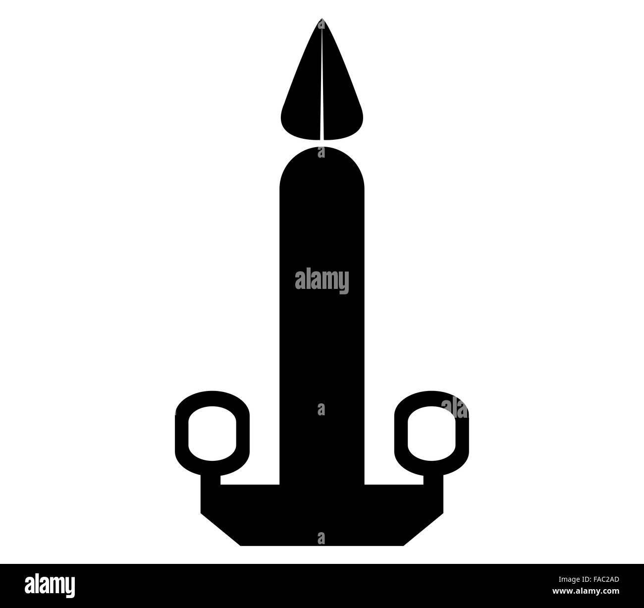 Candela su sfondo bianco Foto Stock