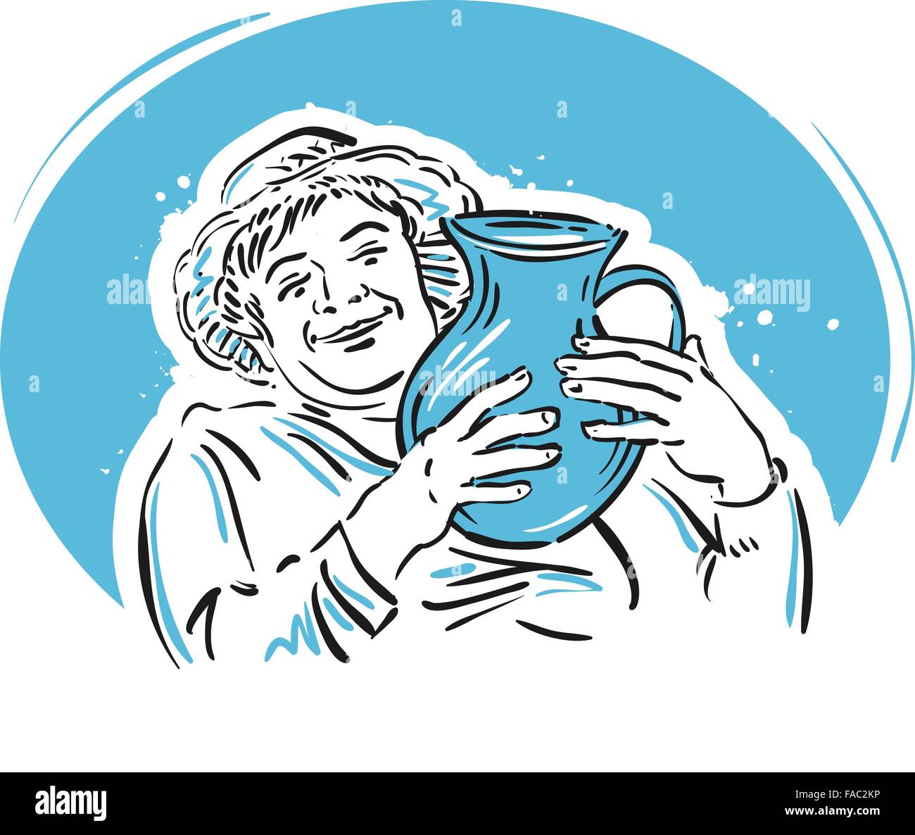 Prodotti lattiero-caseari vector logo design modello. latte, yogurt o icona milkmaid Illustrazione Vettoriale