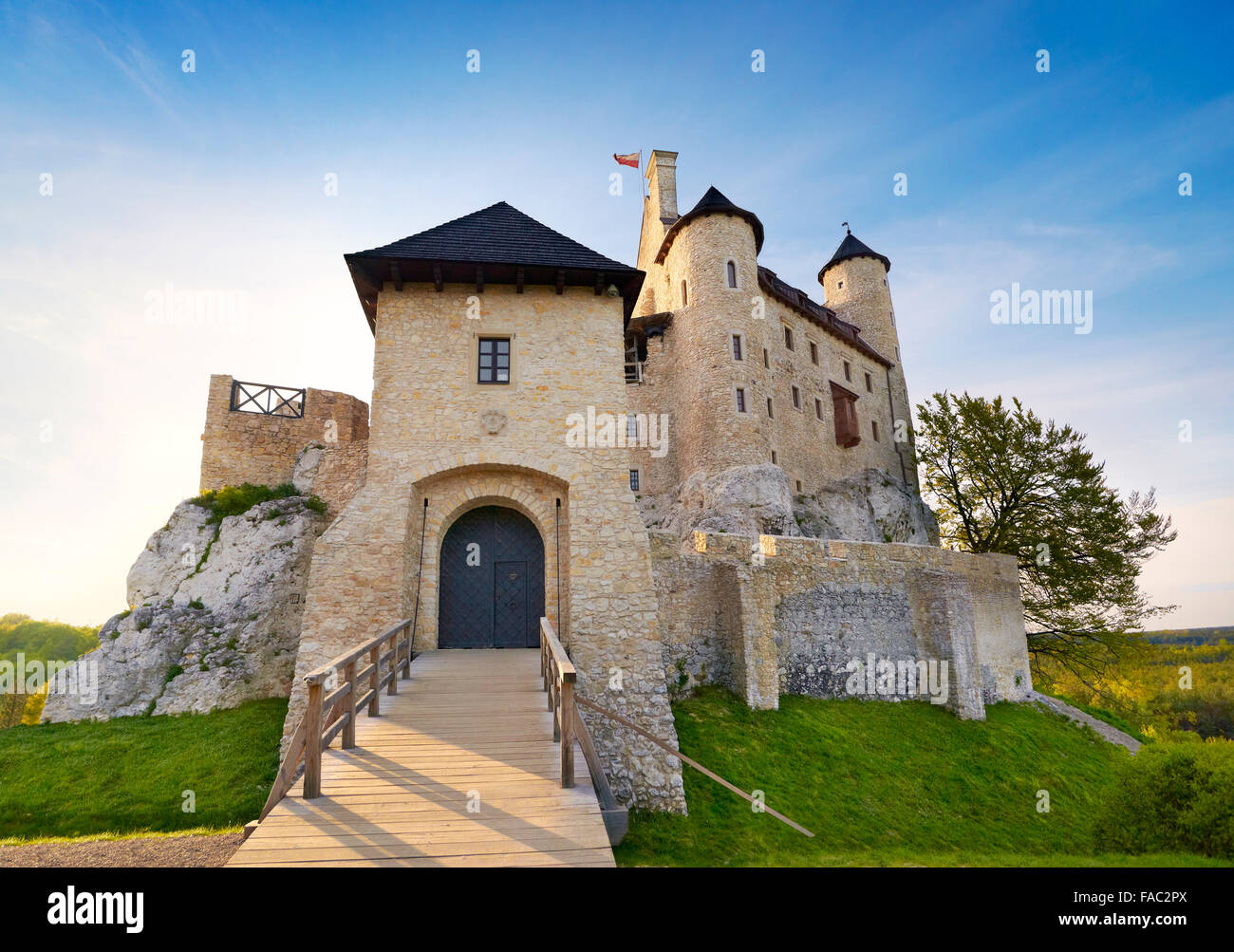 Il castello di Bobolice, Slesia regione, Polonia Foto Stock