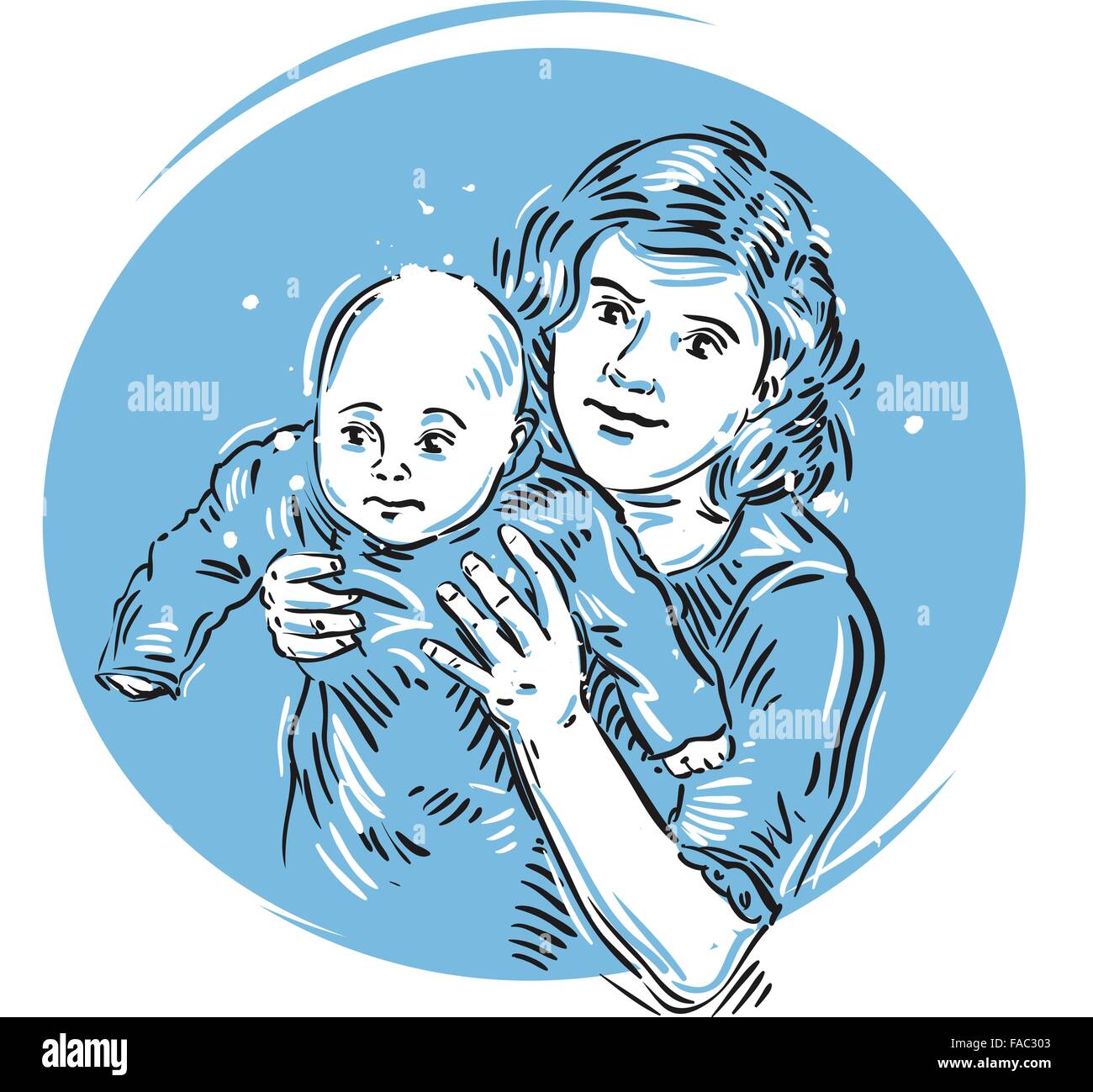 La madre e il bambino vettore logo design modello. baby, bambino, neonato o per maternità, icona di maternità Illustrazione Vettoriale