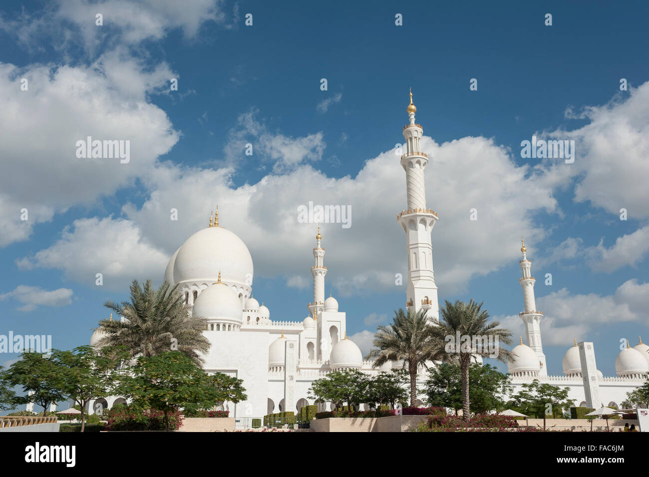 Sheikh Zayed grande moschea si trova ad Abu Dhabi la città capitale degli Emirati Arabi Uniti. Sheikh Zayed grande moschea unisce la diversità culturale del mondo islamico, storici e valori moderni di arte e architettura. Foto Stock