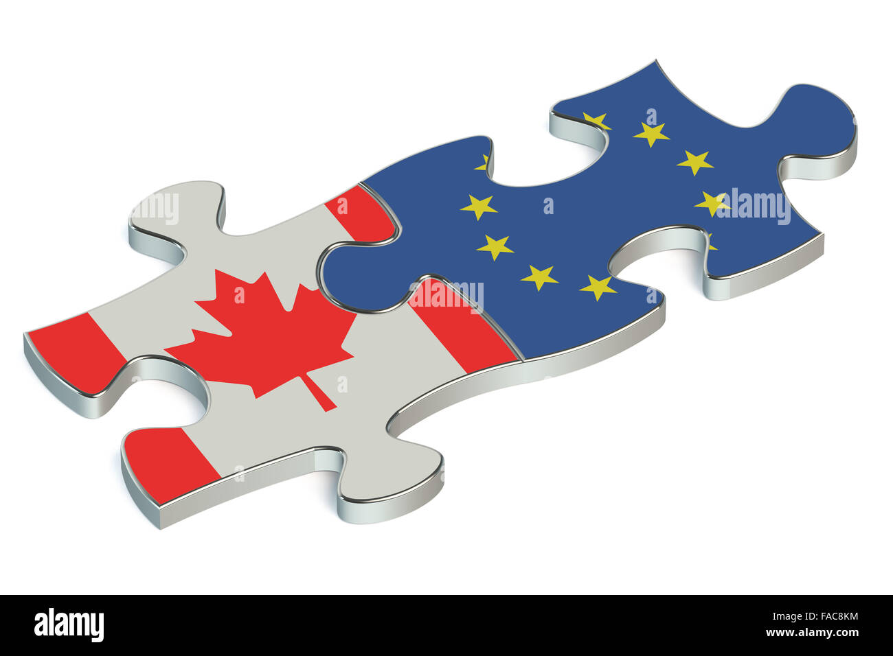 Canada e Unione europea puzzle dalle bandiere Foto Stock