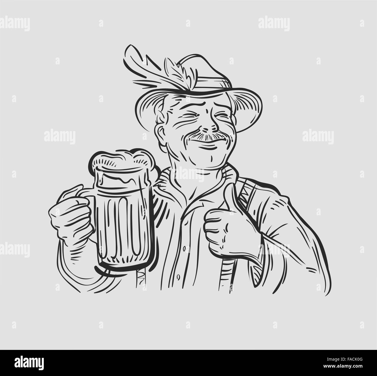 Oktoberfest vector logo design modello. La birra ale o bevanda icona Illustrazione Vettoriale