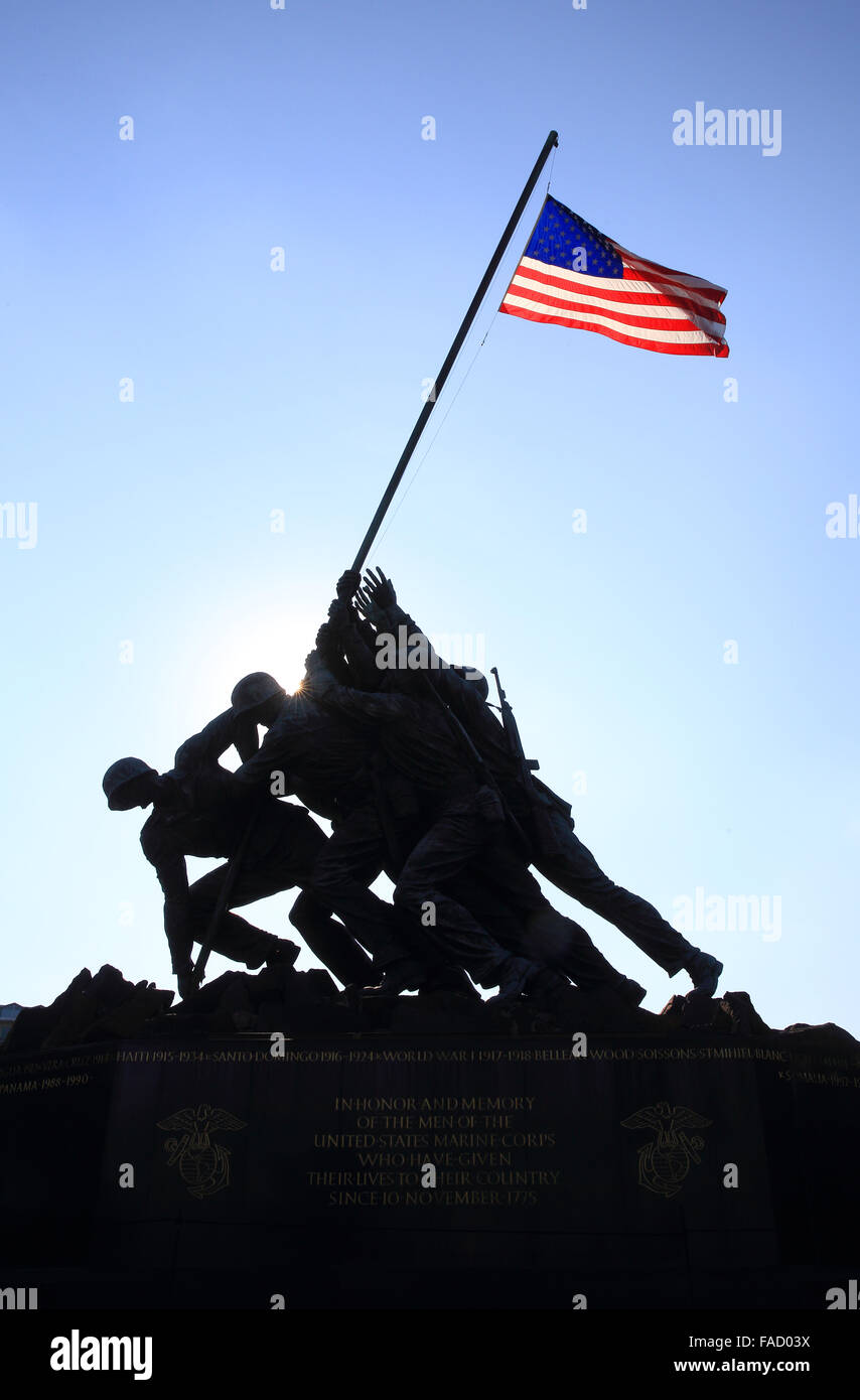 La movimentazione di Iwo Jima statua (Marine Corps Memorial) in Arlington, Virginia, Stati Uniti d'America Foto Stock