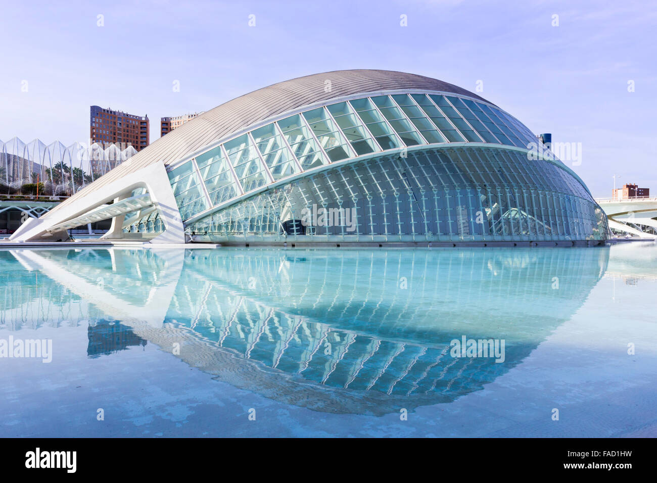 Valencia, Spagna. La Città delle Arti e delle Scienze. L'Hemisfèric. Foto Stock