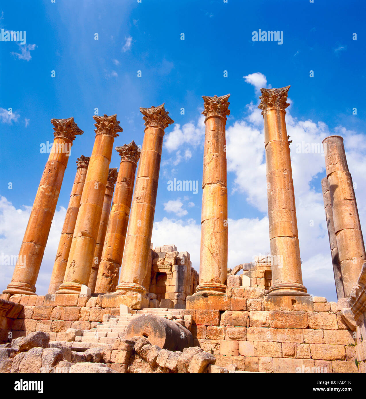 Il Tempio di Artemide è un tempio romano di Jerash, Giordania, fu costruita intorno alla metà del II secolo D.C. Foto Stock