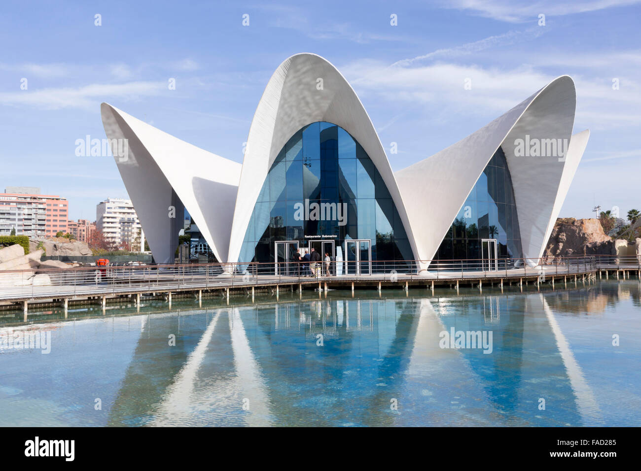 Valencia, Spagna. La Città delle Arti e delle Scienze. L'Oceanogràfic. Foto Stock