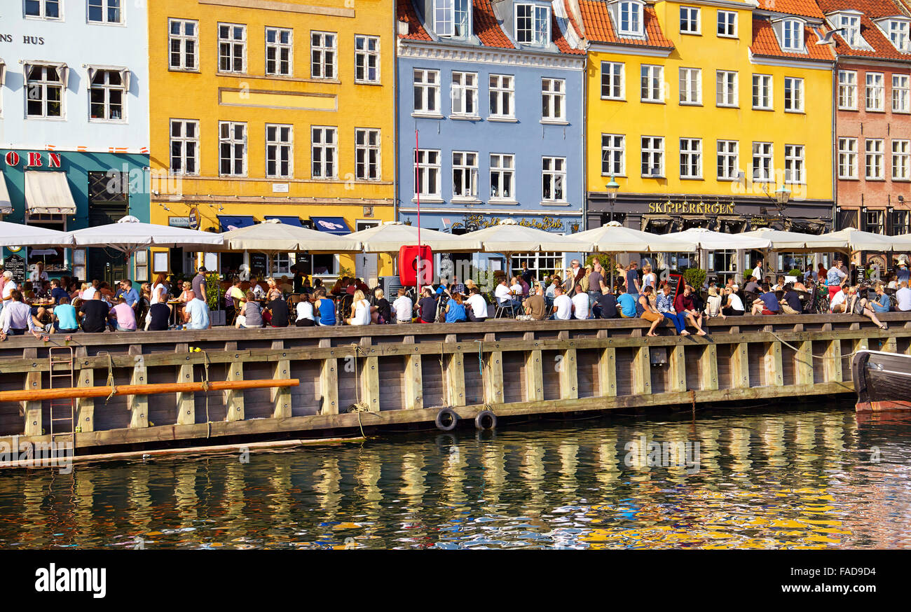 Nyhavn Canal, Copenhagen, Danimarca Foto Stock