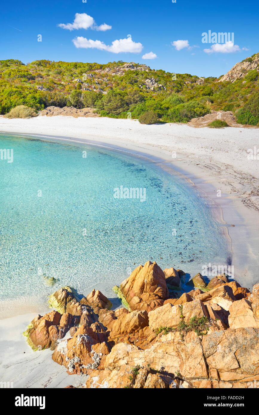 L'Isola di Sardegna - Punta dei Spiaggia di Capriccioli Costa Smeralda, Italia Foto Stock