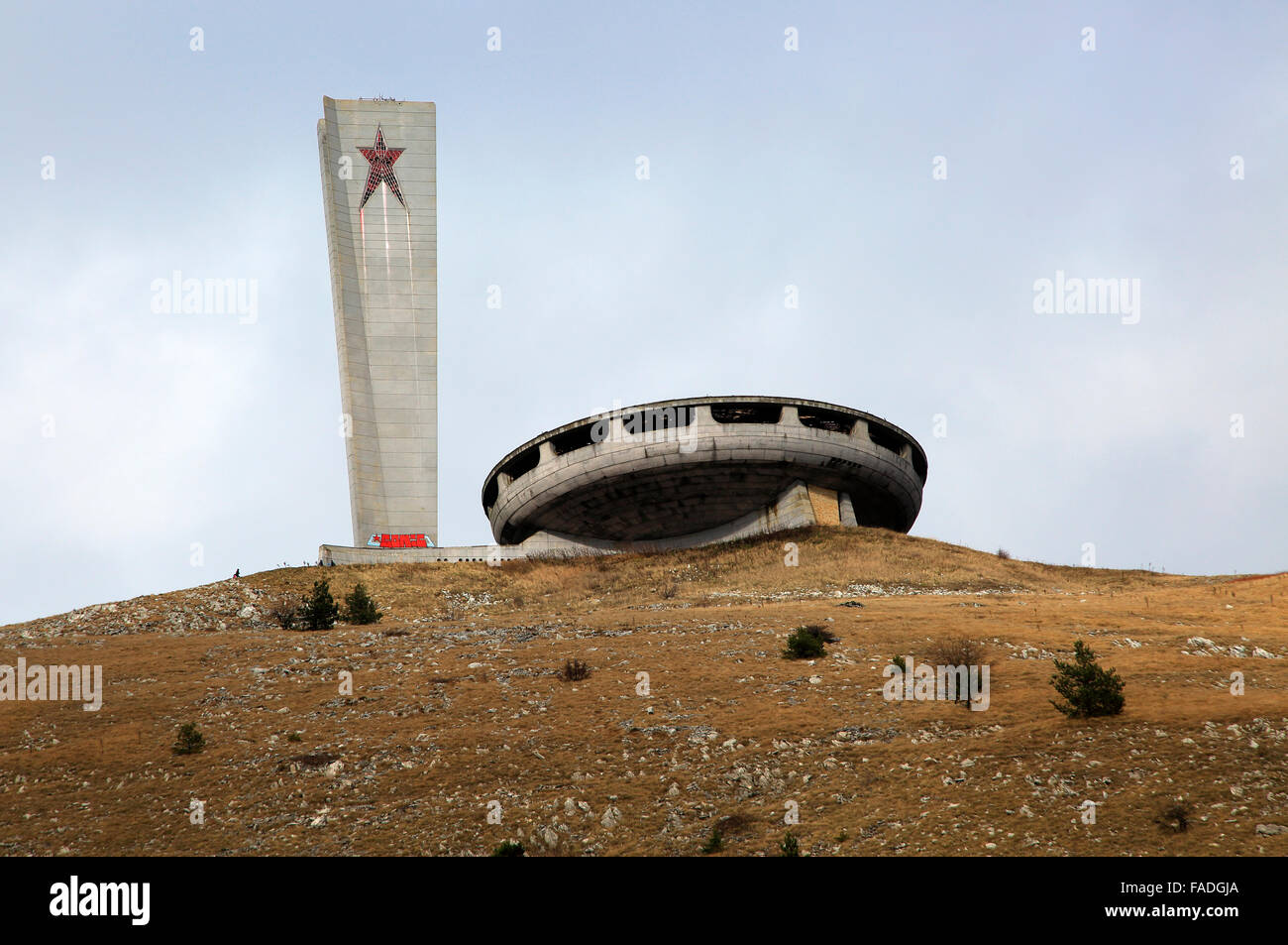 Monumento Buzludzha ex partito comunista quartier generale, Bulgaria Foto Stock