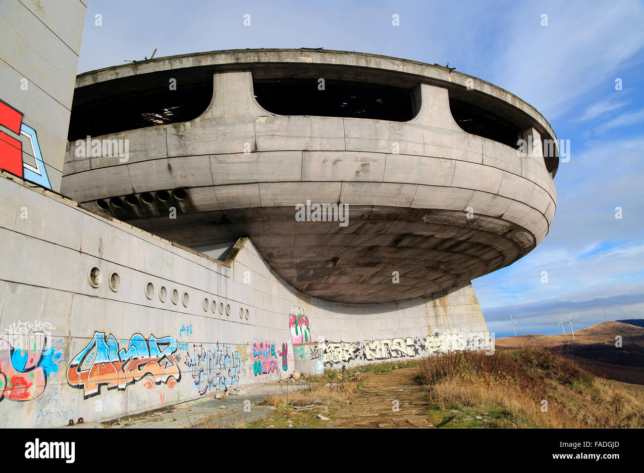 Monumento Buzludzha ex partito comunista quartier generale, Bulgaria Foto Stock