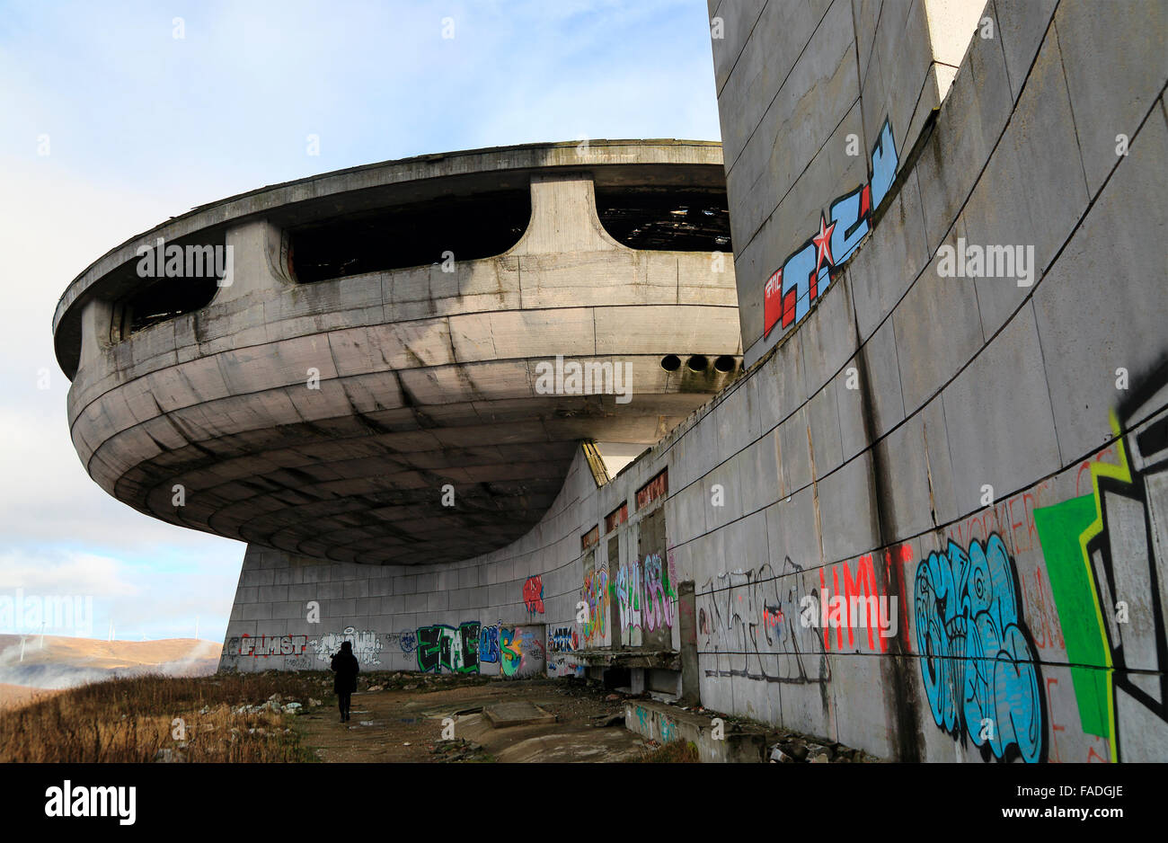 Monumento Buzludzha ex partito comunista quartier generale, Bulgaria Foto Stock
