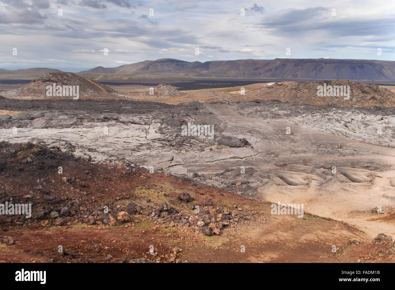 Campo di lava del vulcano Krafla nel nord dell'Islanda. Foto Stock