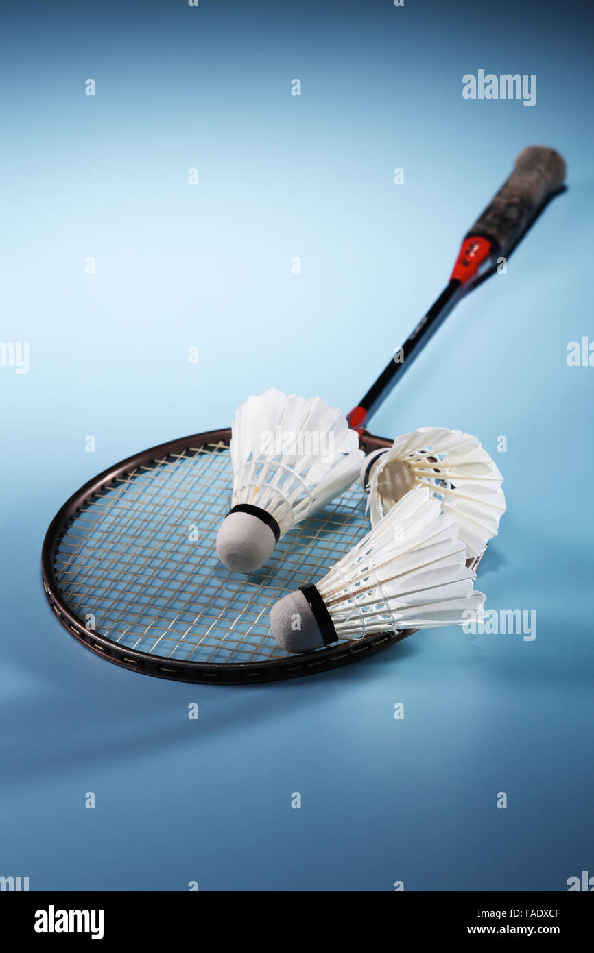 Volano e badminton racchetta Foto Stock