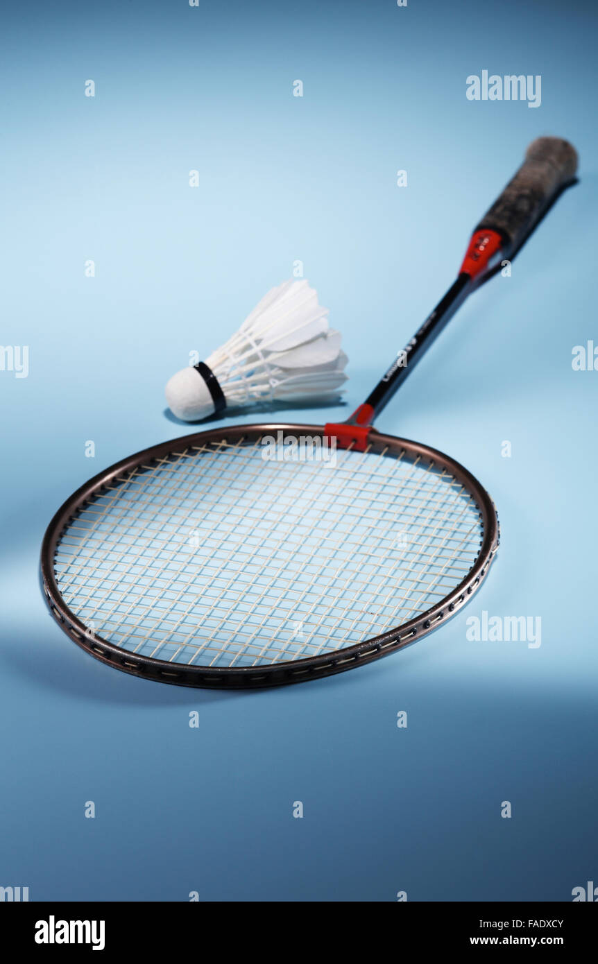 Volano e badminton racchetta Foto Stock