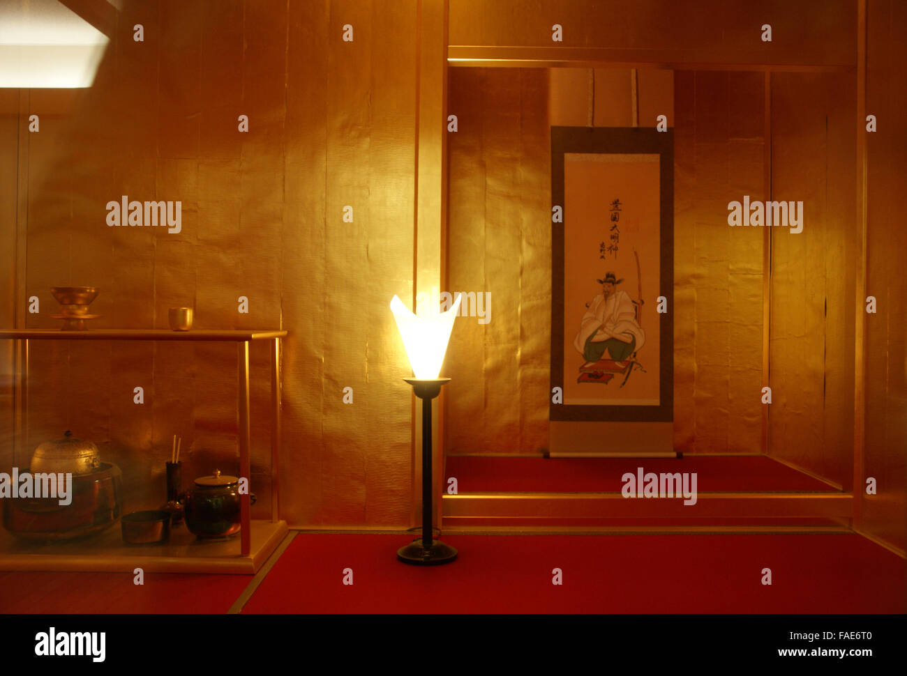 Golden room interno del Castello di Osaka Foto Stock