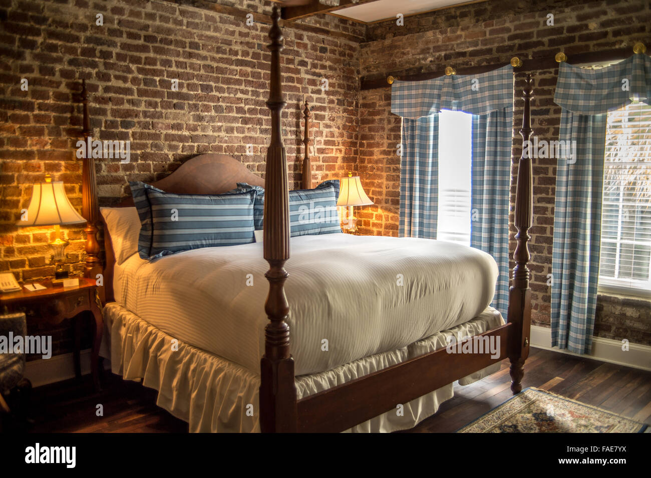 Camera da letto in un B&B a Charleston SC Foto Stock