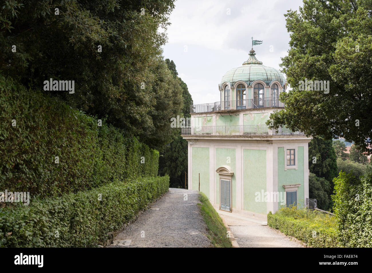 Firenze,Italy-August 26,2014:Vista del Kaffeehaus sito interno della iBoboli's gardens in Florence-Italy durante una giornata di sole . Foto Stock