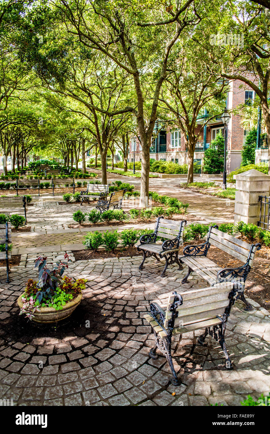 Giardino in Charleston, Carolina del Sud Foto Stock