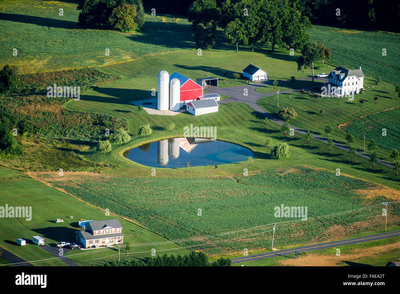 Harford County antenne vista aerea del Maryland Terreni agricoli Foto Stock