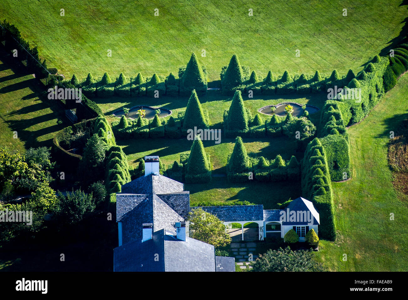 Vista aerea del Ladew Giardini in Harford County, Maryland. Foto Stock