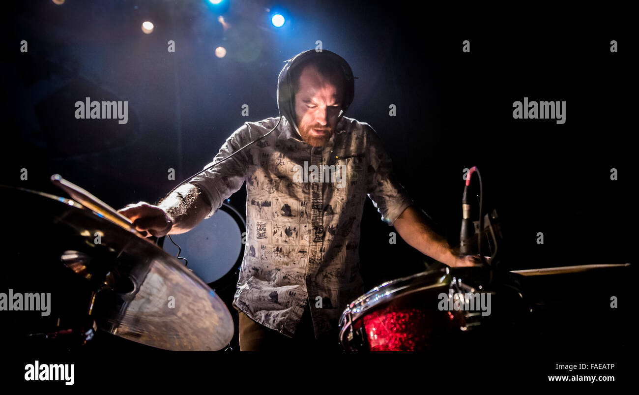 Detroit, Michigan, Stati Uniti d'America. Xix Dec, 2015. DARREN RE DI MUTEMATH eseguendo la notte 89X ha rubato Xmas Show al Fillmore a Detroit, MI il 19 dicembre 2015 © Marc Nader/ZUMA filo/Alamy Live News Foto Stock