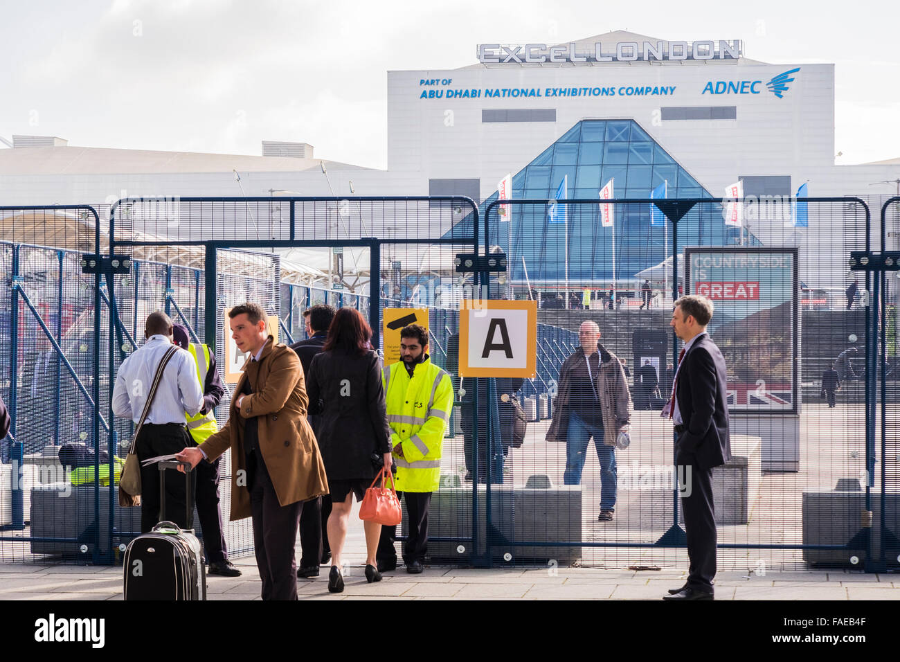 Il centro esposizioni Excel, London, England, Regno Unito Foto Stock