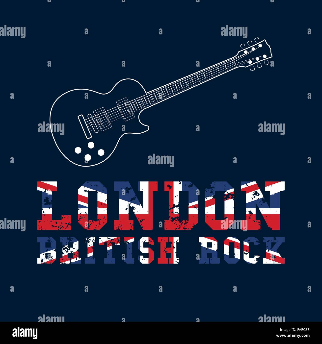 Londra rock britannico, tipografia Illustrazione Vettoriale