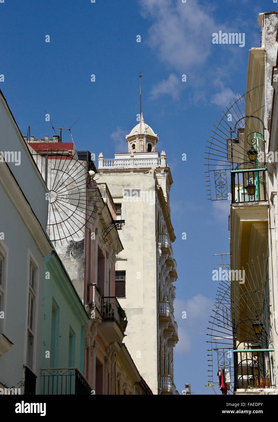 Architettura di Habana Vieja (l'Avana Vecchia), Cuba Foto Stock