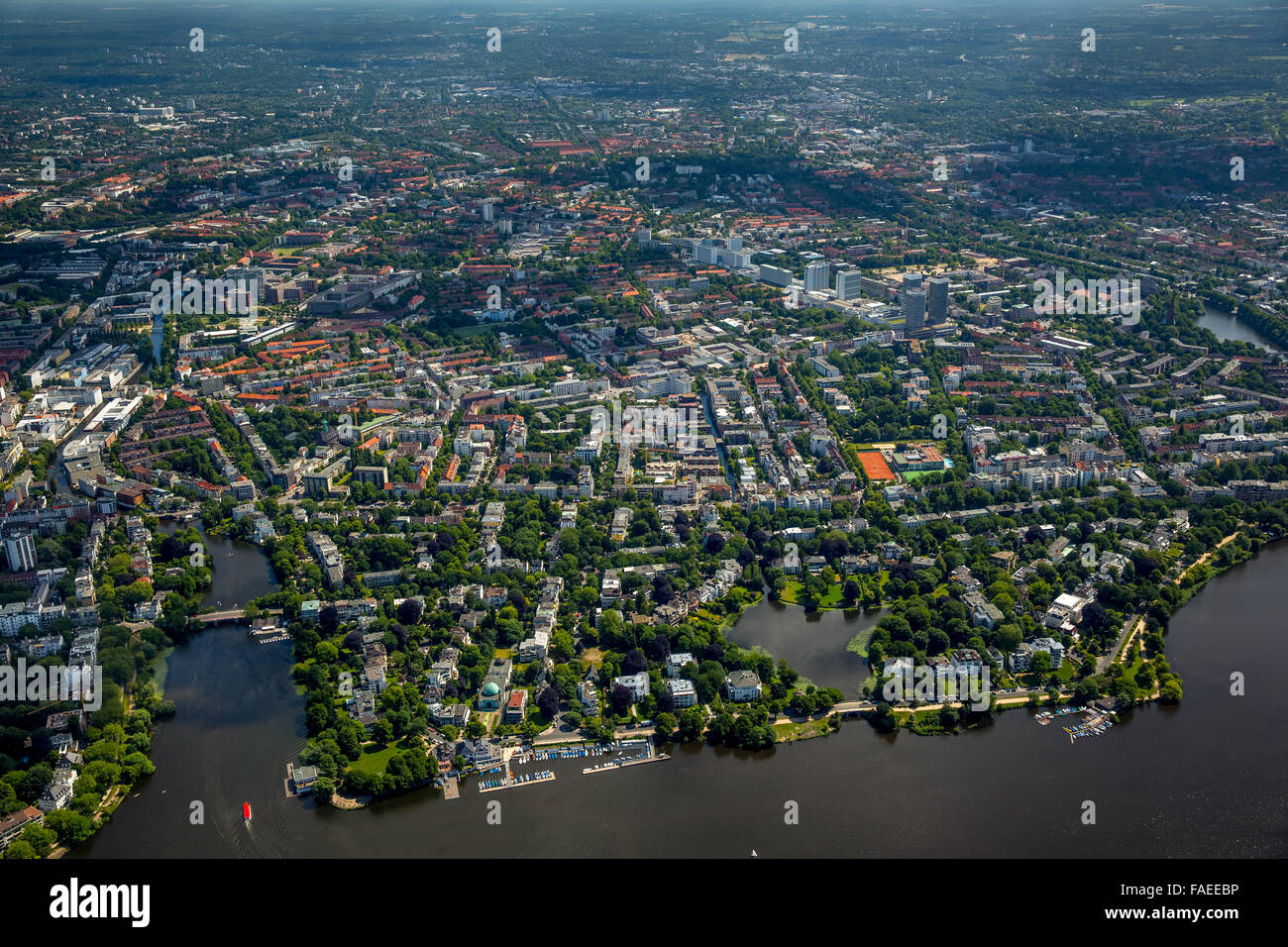 Vista aerea, Amburgo, Città Libera e Anseatica di Amburgo, Germania, Europa, vista aerea, uccelli-occhi vista, Vista aerea, antenna Foto Stock
