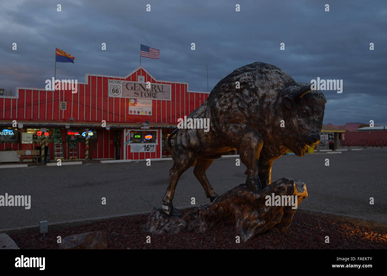 Commerciale del distretto storico di Route 66, Seligman AZ Foto Stock