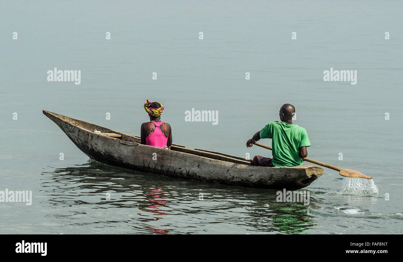 Viaggi in barca e la Sierra Leone. Foto Stock
