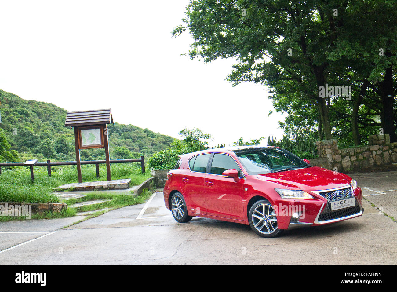 Hong Kong Cina 15 maggio 2014 : Lexus CT200h F-Sport Test Drive Il 20 maggio 2014 a Hong Kong. Foto Stock