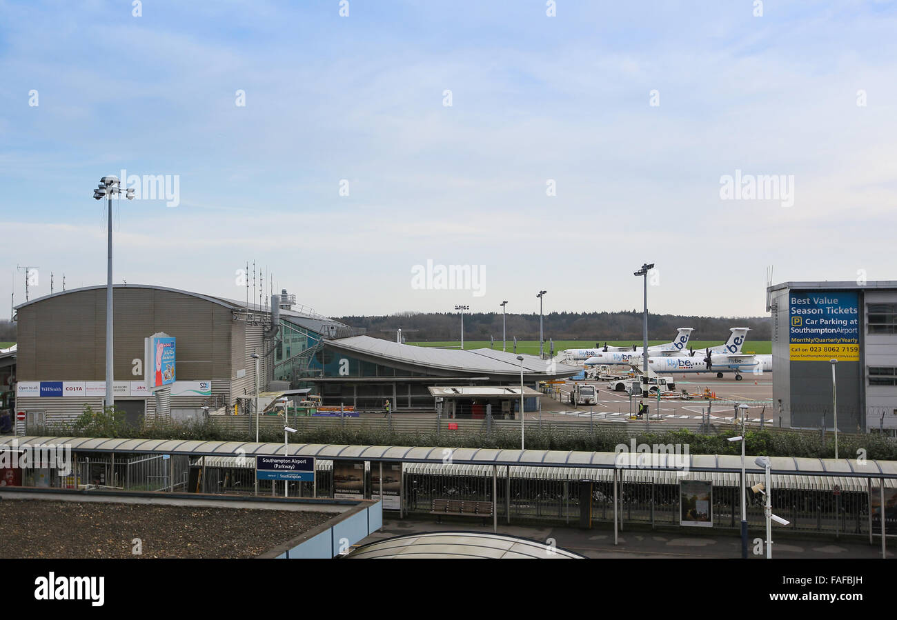 L'aeroporto di Southampton in Eastleigh, Southampton, Hampshire Foto Stock