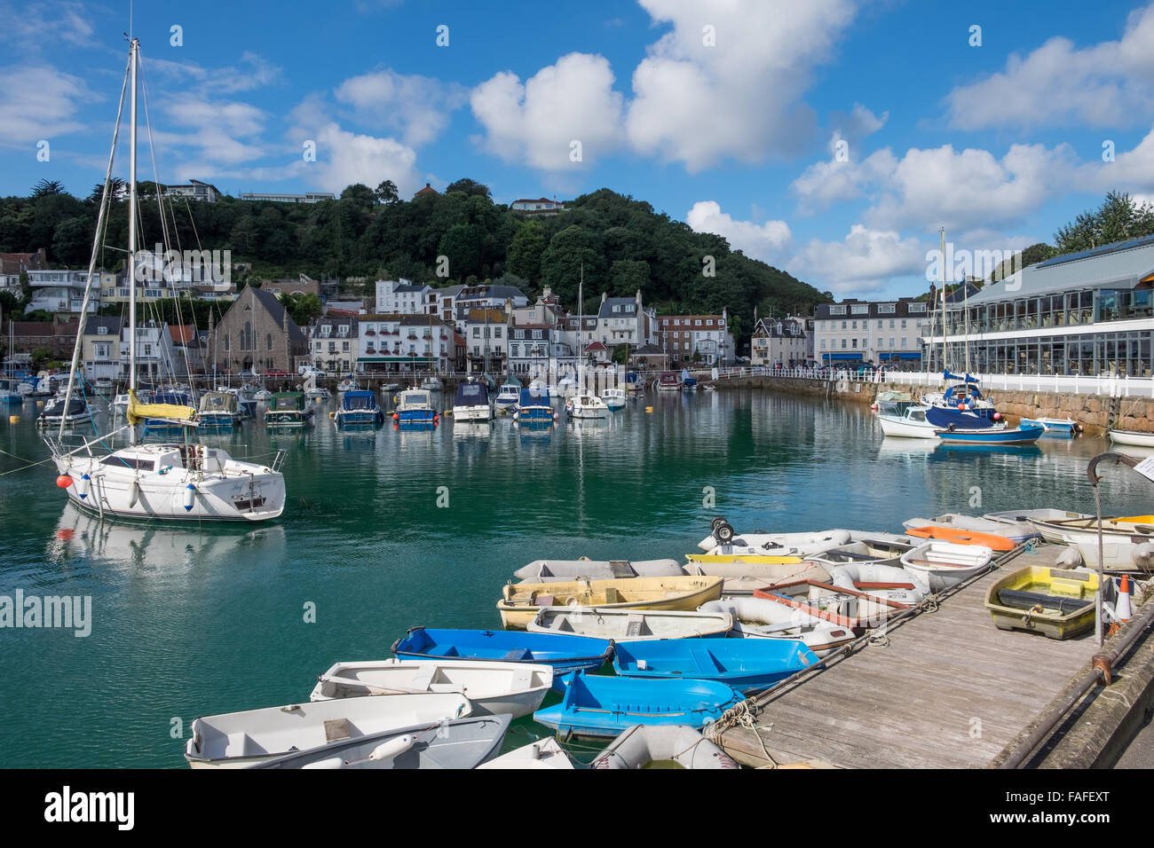 St Aubin's Harbour, St Aubin, Jersey, Isole del Canale Foto Stock