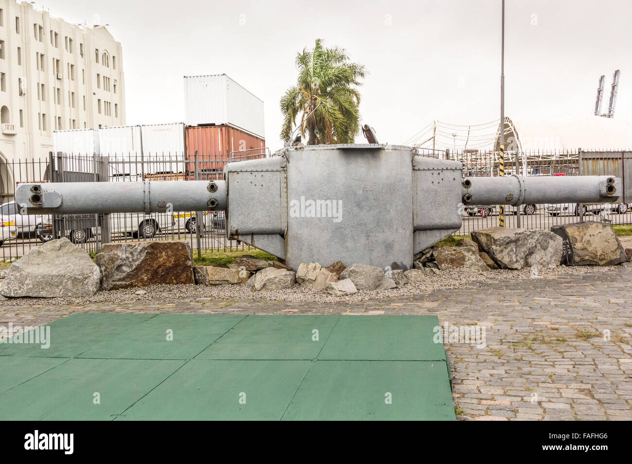Telemetro da la corazzata ADMIRAL GRAF SPEE, la zona portuale, Montevideo, Uruguay - dicembre 2015. Foto Stock