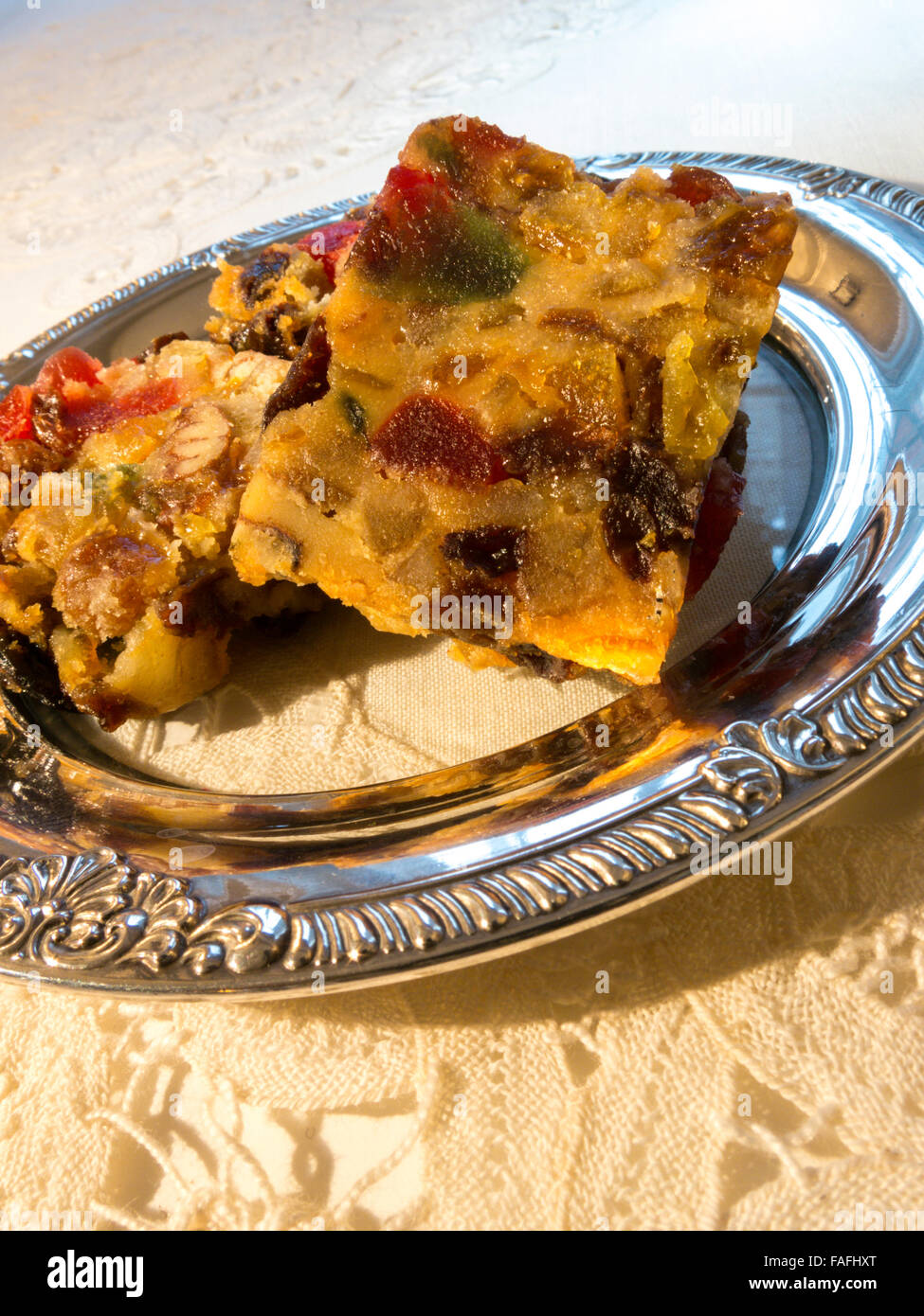 Il vassoio della torta di frutta per vacanze Foto Stock