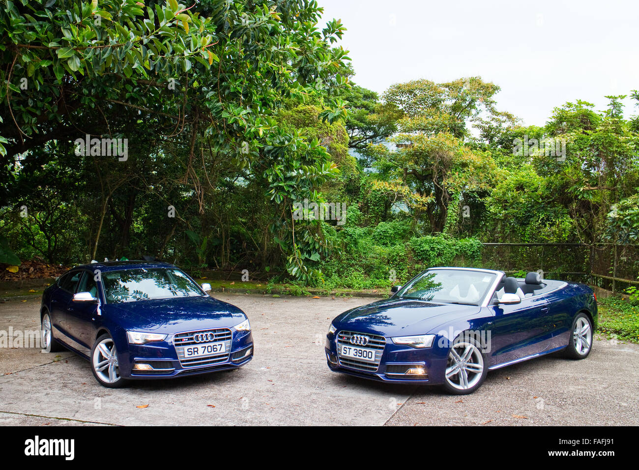 Hong Kong Cina giu 3, 2014 : Audi S5 e S5 Cabriolet 2014 test drive su giu 3 2014 a Hong Kong. Foto Stock