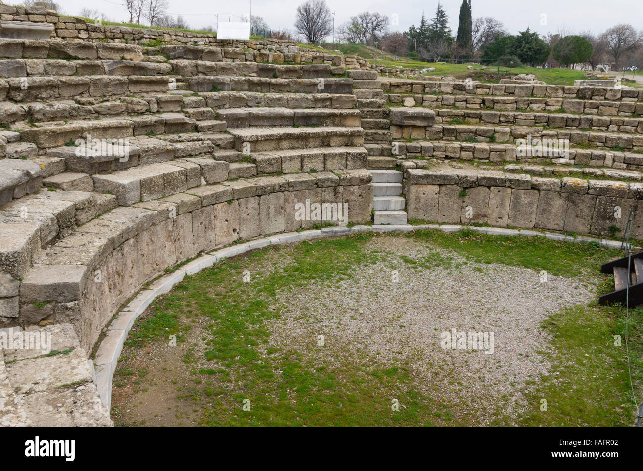 La Turchia viaggi - le rovine di Troia. Anfiteatro. Foto Stock