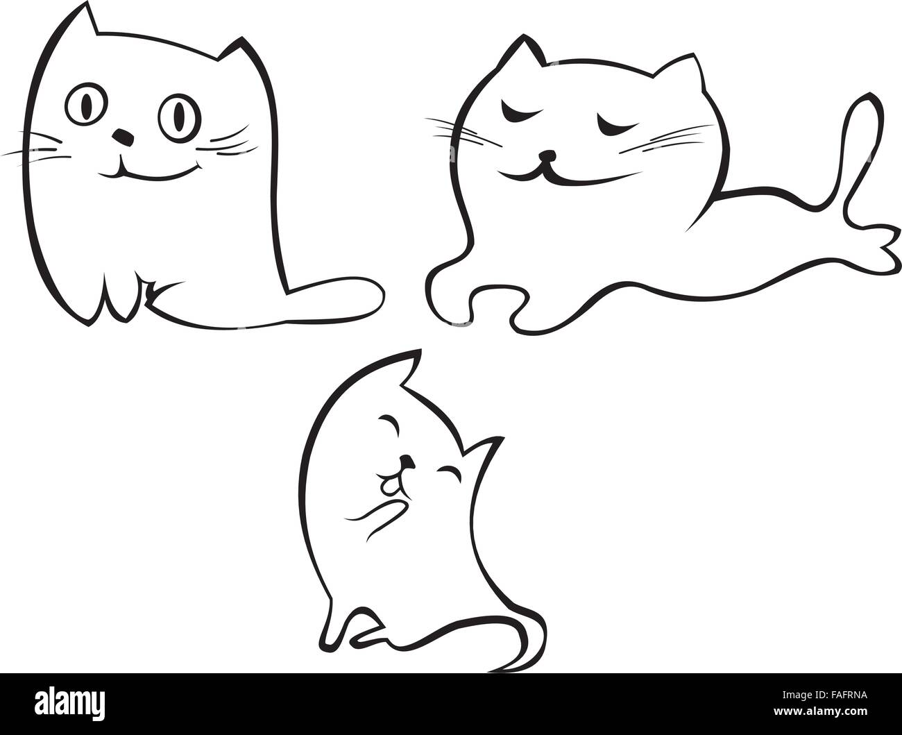 Vector carino gatti Illustrazione Vettoriale