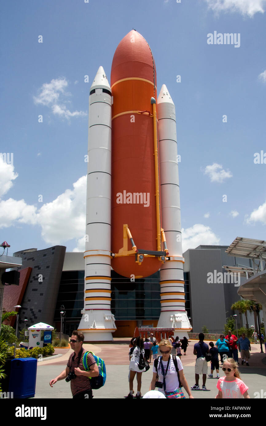 Il Kennedy Space Center della NASA. Entrata per lo Space Shuttle Foto Stock Il Kennedy Space Center della NASA. Entrata per lo Space Shuttle Foto Stock
