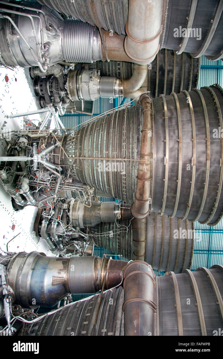 Motori a razzo a Apollo/Saturn V Center alla NASA Kennedy Space Center Foto Stock