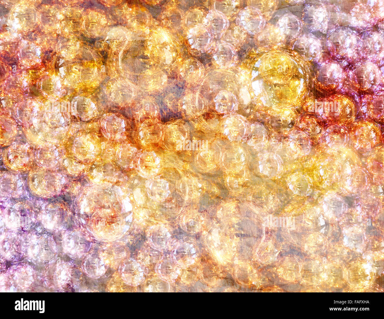 Abstract acquerello su uno sfondo con sfere trasparente Foto Stock