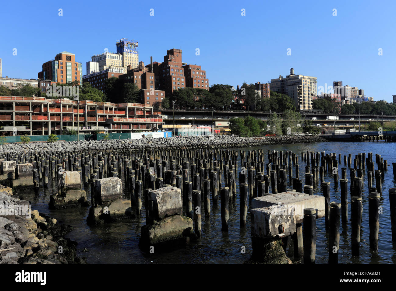 Sul lungomare di Brooklyn Heights Brooklyn New York City Foto Stock