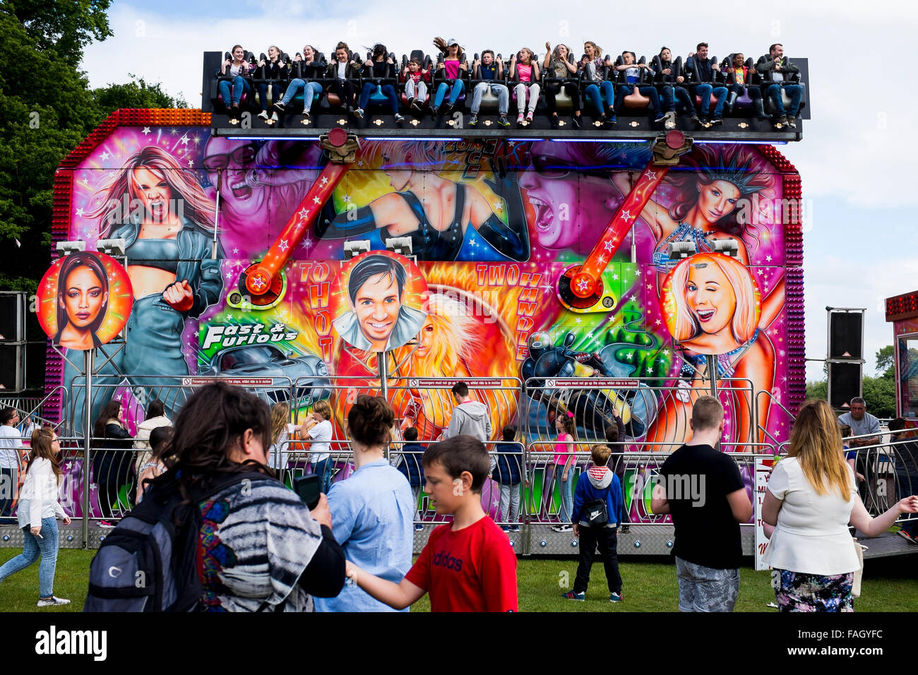 Un giro di Miami è parte delle attrazioni in Africa Oye festival tenutosi a Liverpool uno dei più grande del Regno Unito free music festival Foto Stock